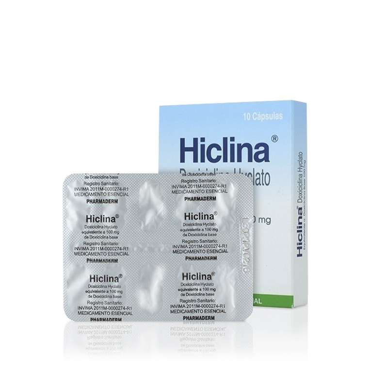 Hiclina (Doxiciclina) 100Mg X 10 Capsulas Pharmaderm