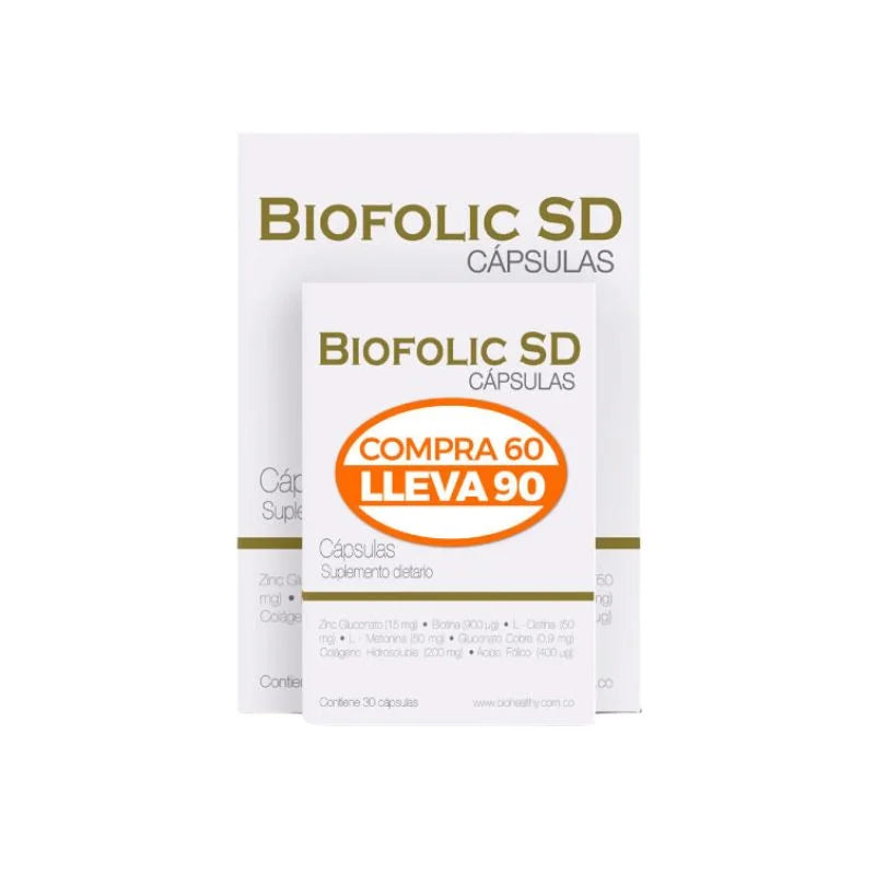 Biofolic SD X 60 Capsulas  Lleva 90 Biohealthy