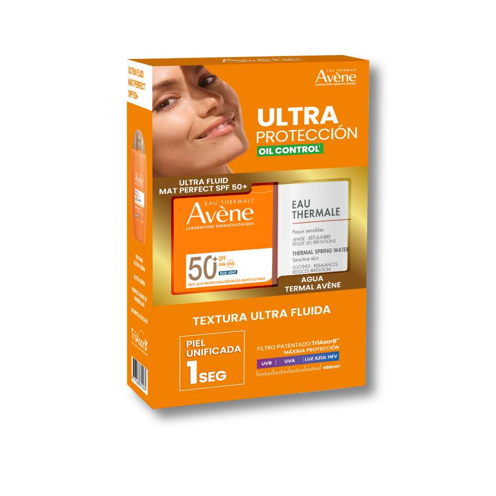 Kit Avene Ultra Fluid Mat Perfect  X 50 Ml Gratis Agua Thermal X 150 Ml