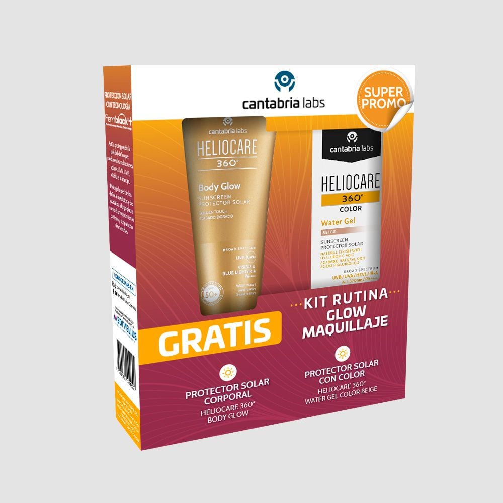 Kit Heliocare Water Gel Beige X 50Ml Gratis Heliocare Body Glow X 100 Ml