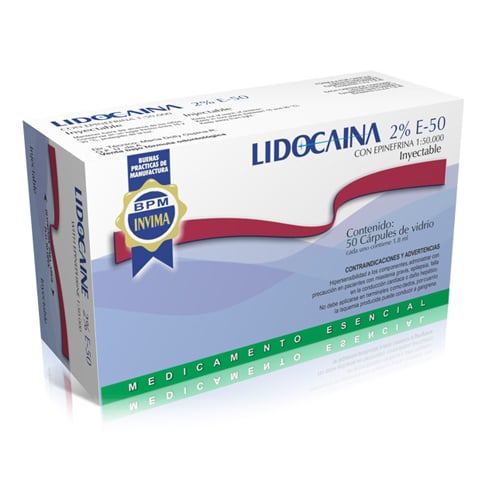 Lidocaina 2% SP  BB X 50