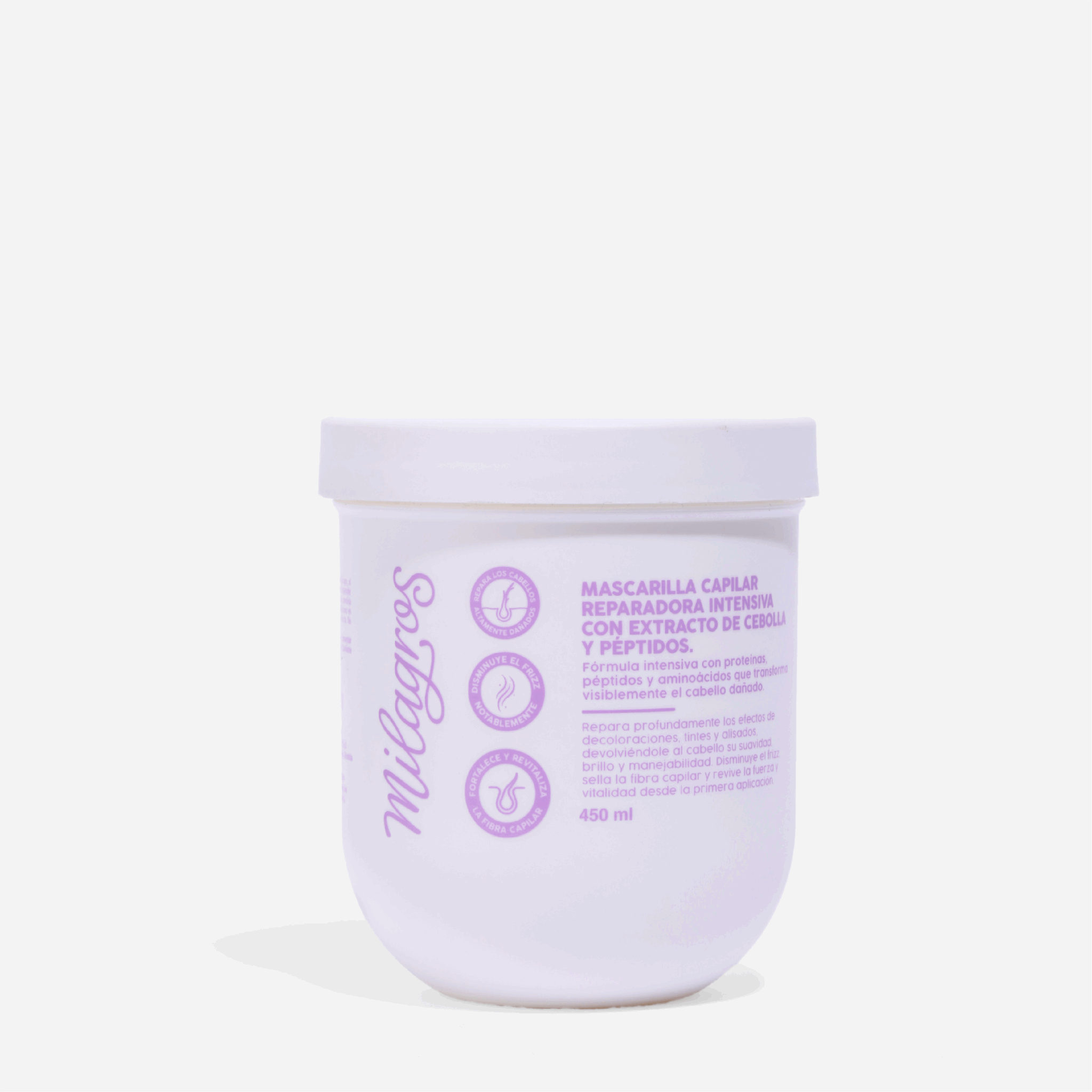 Mascarilla Capilar Con Extracto de Cebolla y Peptidos X 450 ML Milagros