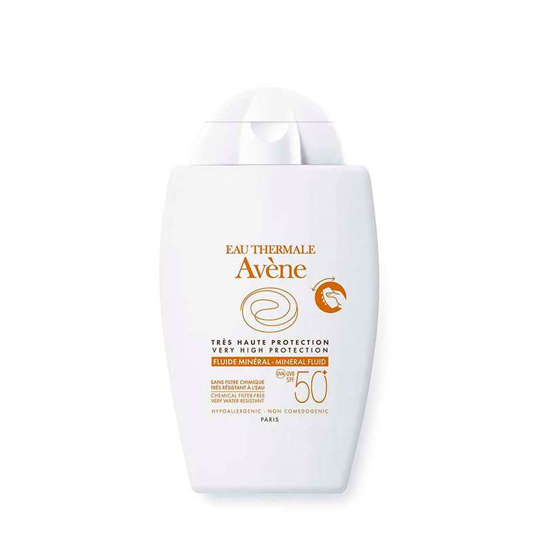 Avene Solar Fluido Mineral Spf 50+ Sin Color X 40 Ml (Línea  Blanca)