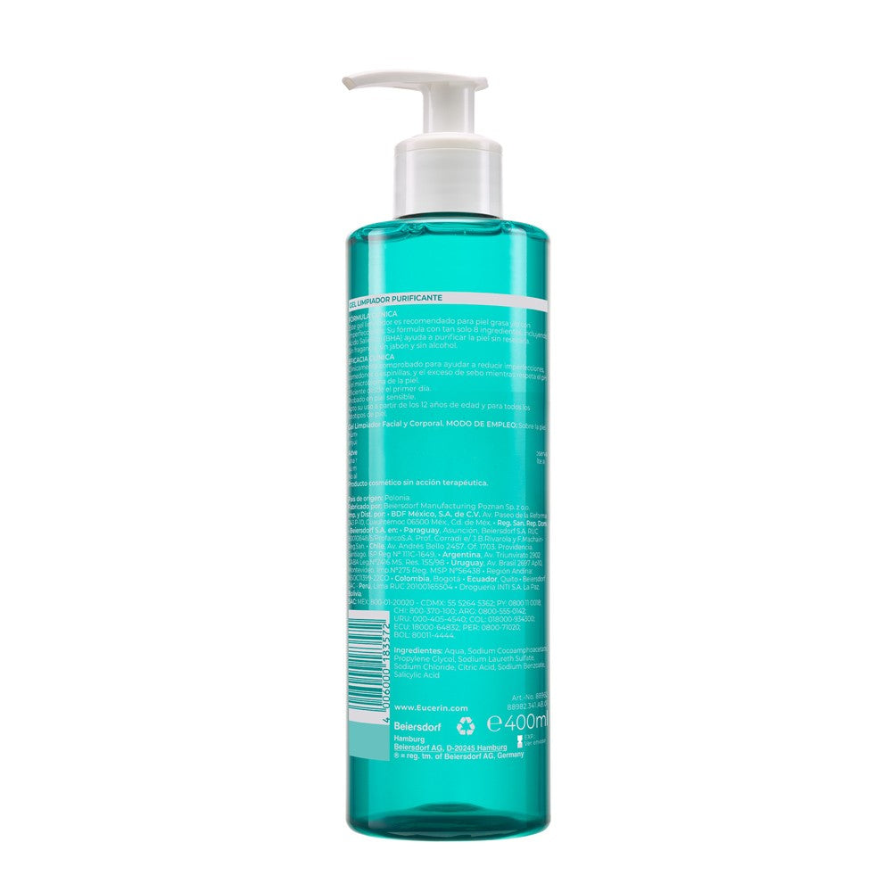 Dermopure Oil Control  Gel Limpiador Facial Clinical X 400 Ml Eucerin